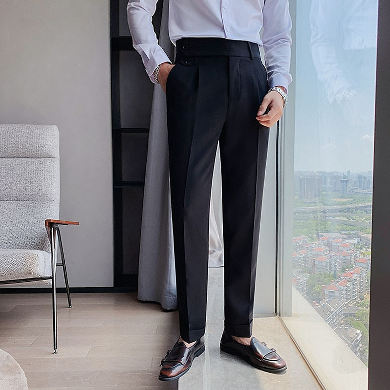 Black Signature Flap Buttoned Formal Gurkha Pant By KoreanVita