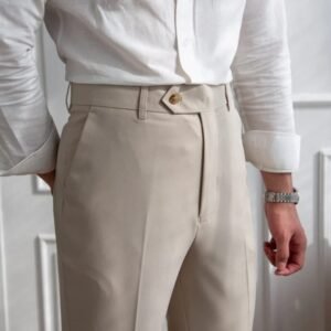 Beige Slim Fit Chino Pants By KoreanVita