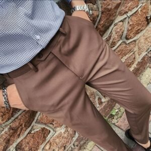 Dark Brown Slim Fit Chino pants By KoreanVita